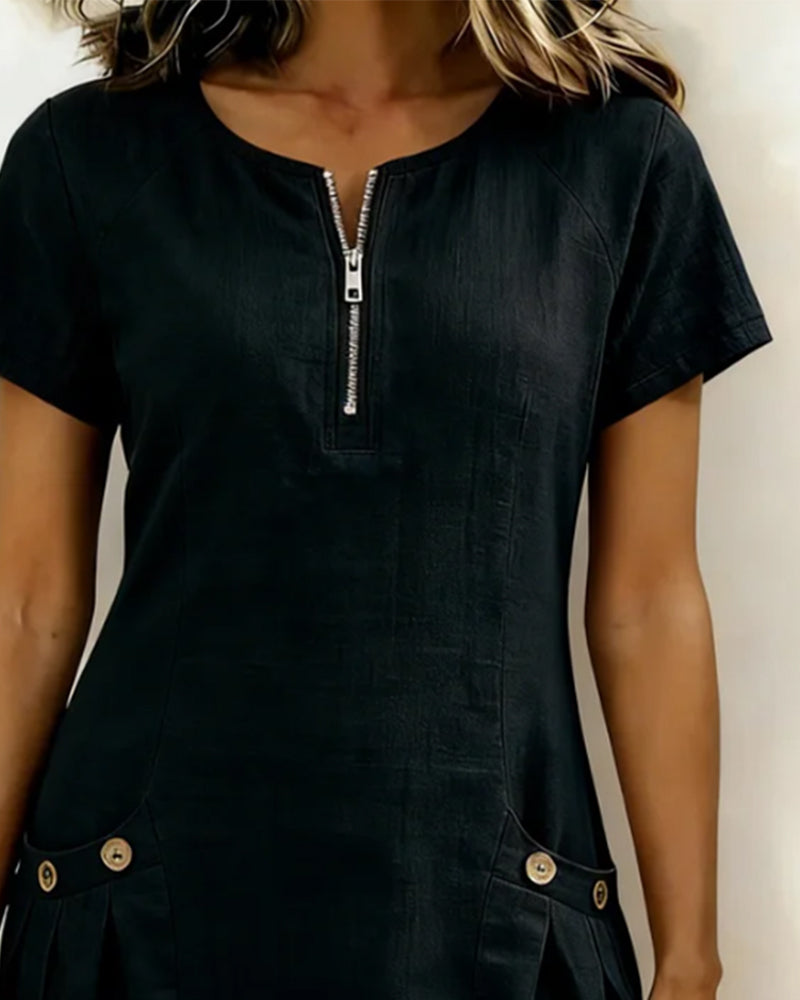 Giulia | Abito Casual con Zip & Comfort