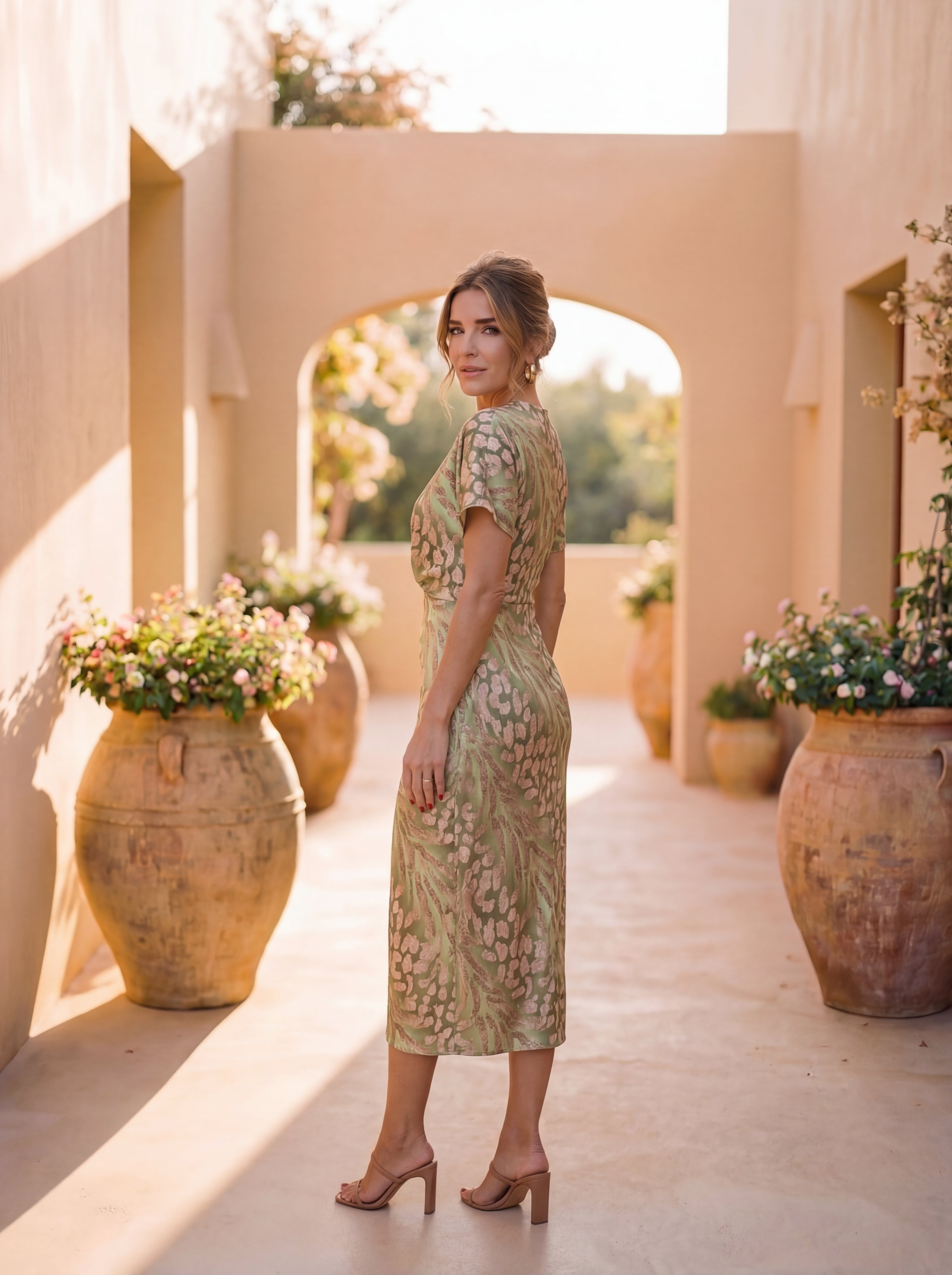 Valeria | Abito Midi Elegante con Nodo