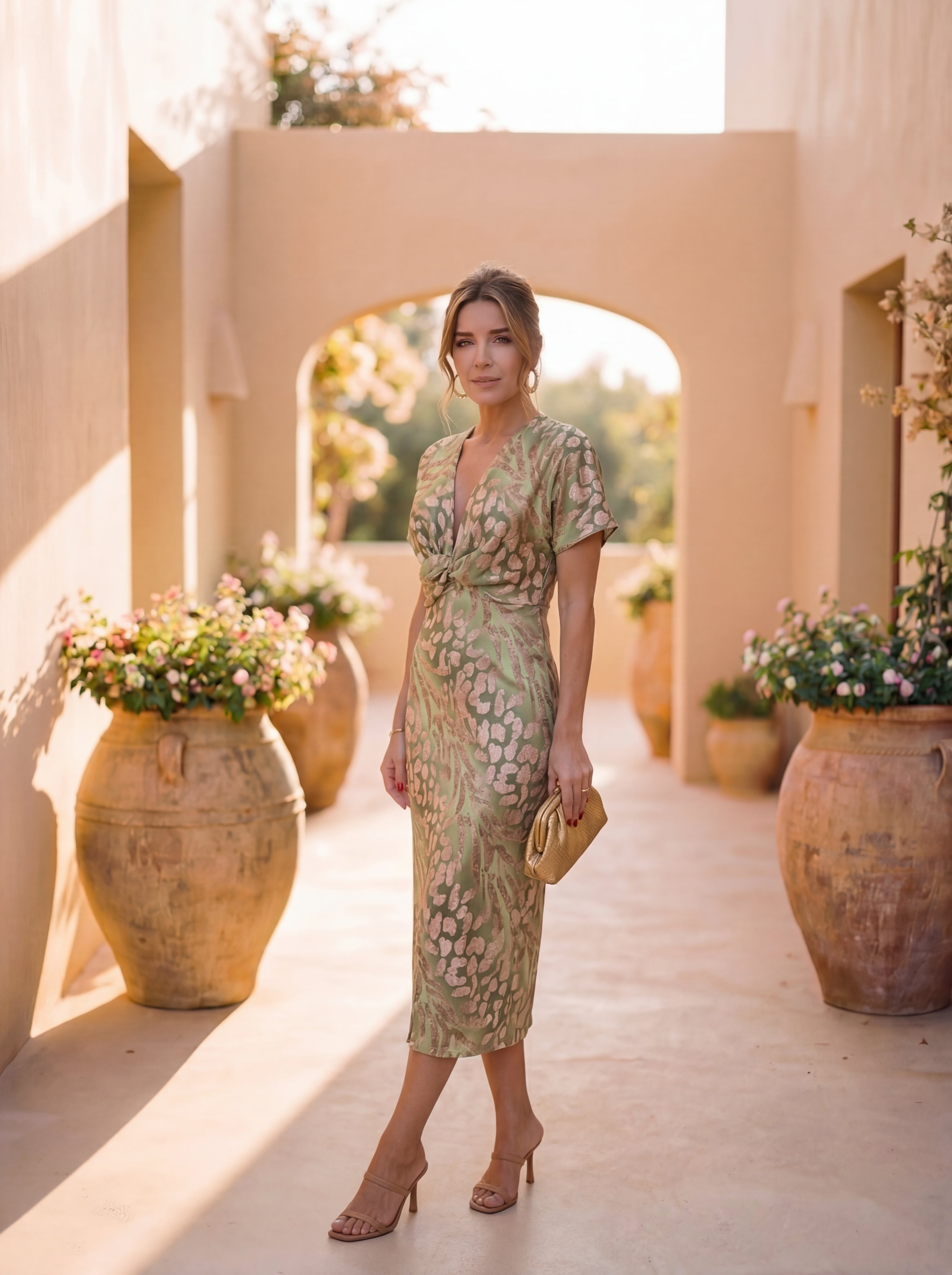 Valeria | Abito Midi Elegante con Nodo
