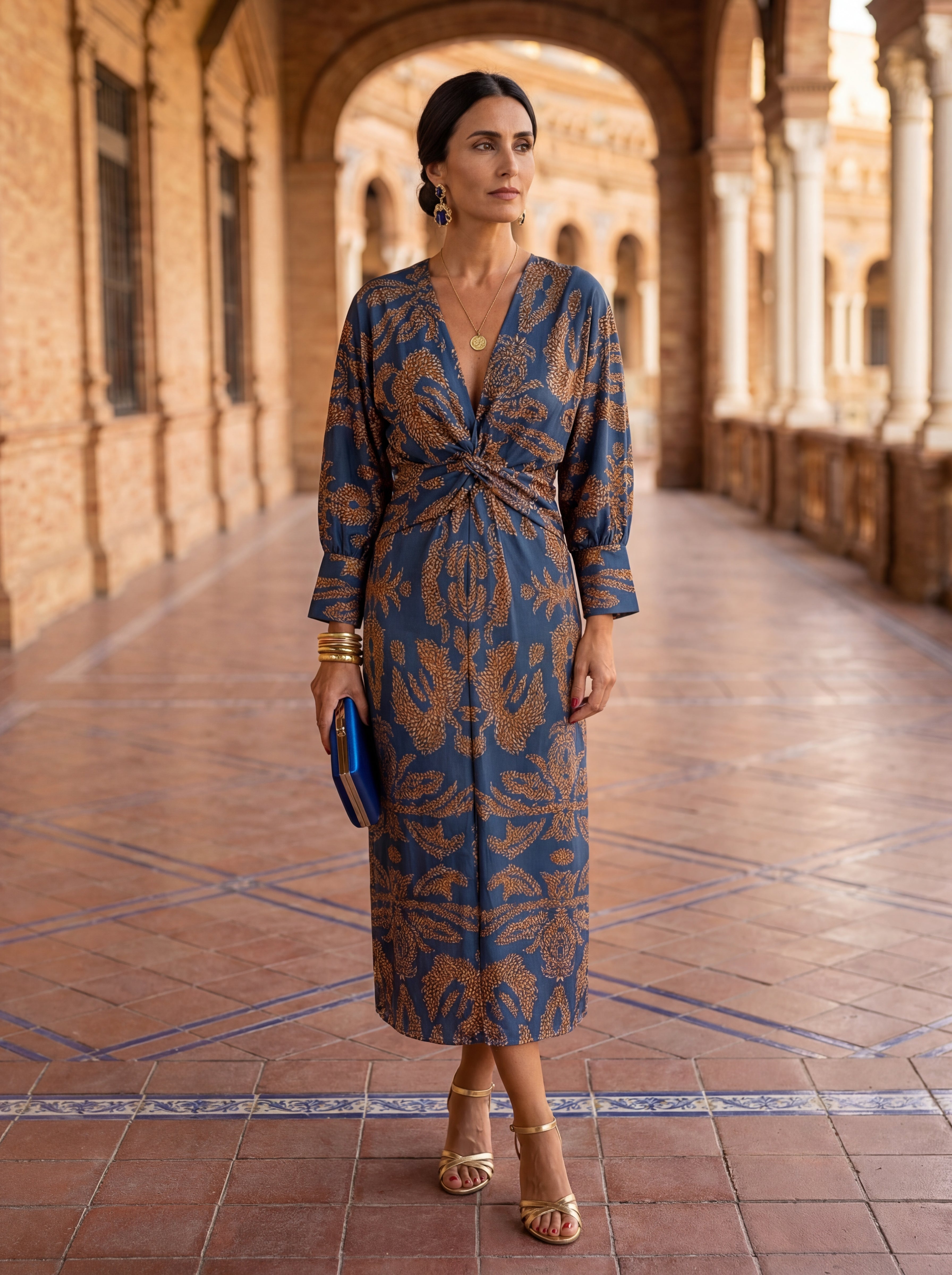 Chiara | Abito Midi Elegante con Nodo
